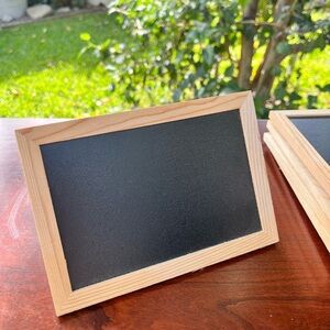 Small Black Chalkboard with Natural Wood Frame